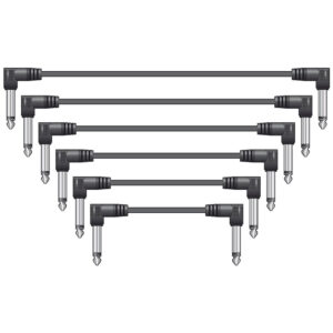 Classic Audio Patch Lead Sets 6.3mm Mono Jack Plug – 6.3mm Mono Jack Plug 6pcs