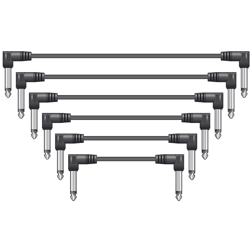 Classic Audio Patch Lead Sets 6.3mm Mono Jack Plug - 6.3mm Mono Jack Plug 6pcs