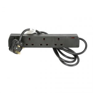 Mercury 4 Gang Extension Lead – 2m Black