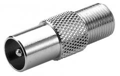 F socket to coaxial plug adaptor