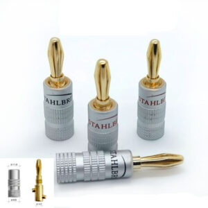 Stahlbrite Pro Quality Gold Plated Banana Speaker Plugs Hi-Fi Pack of 4