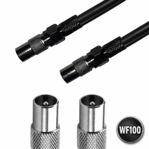 Coax Lead – WF100 Copper – Male to Male – Black – 1m