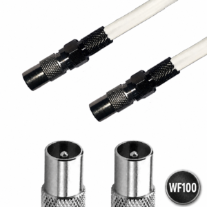 Coax Lead – WF100 Copper – Male to Male – White – 3m