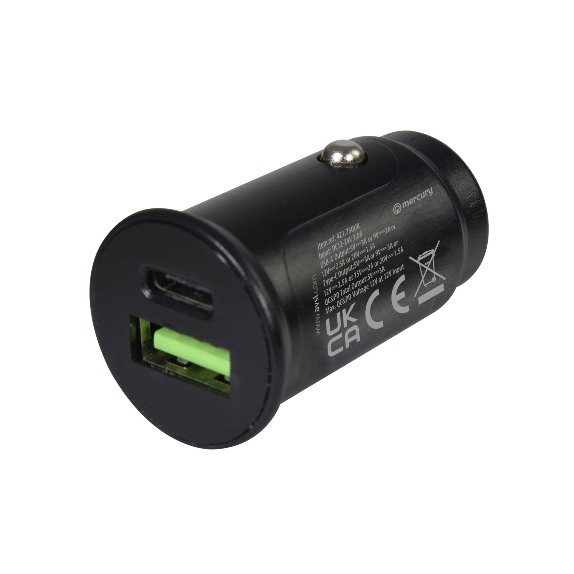 Mercury Compact USB Car Charger - QC & PD