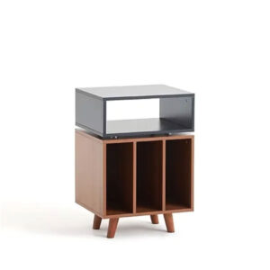 Norstone Stockholm 700 Turntable and Vinyl Storage Stand – Black Walnut