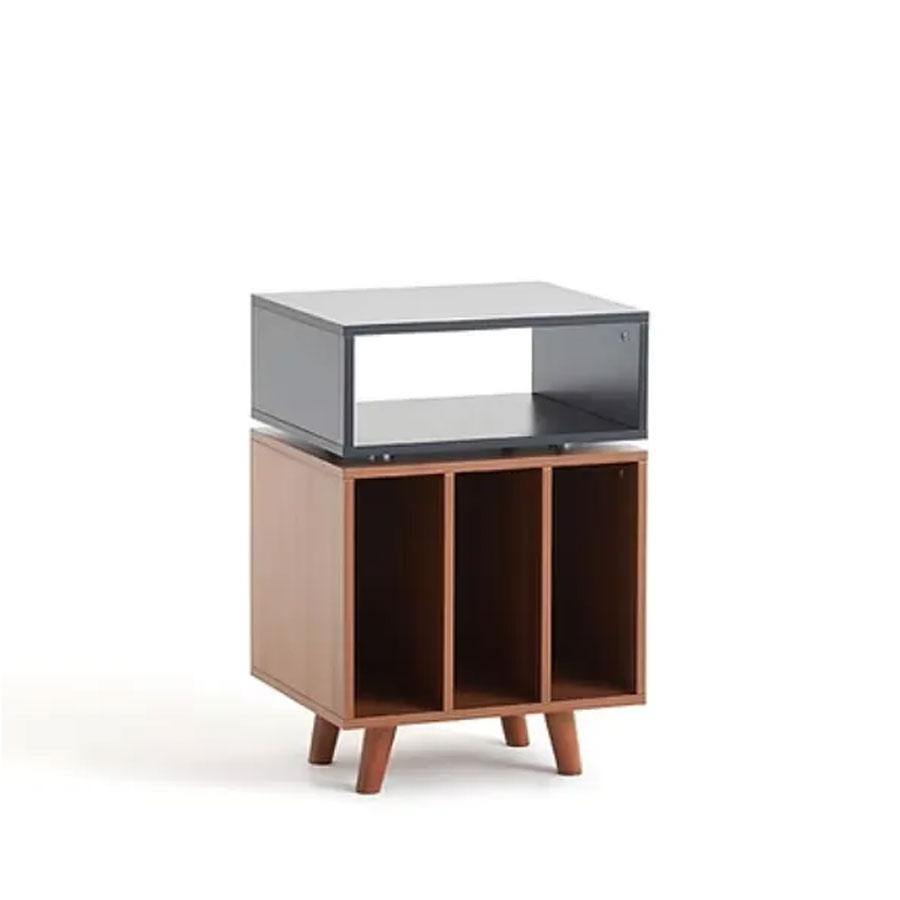 Norstone Stockholm 700 Turntable and Vinyl Storage Stand - Black Walnut