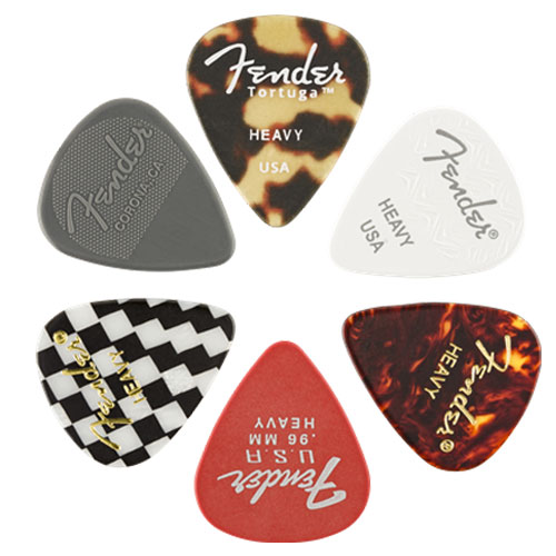 FENDER Heavy Material Medley Picks, 351 Shape - 6 Pack