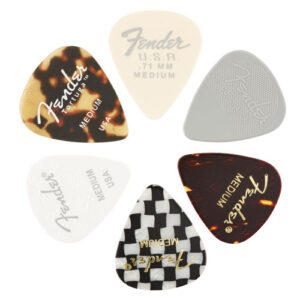 FENDER Medium Material Medley Picks, 351 Shape – 6 Pack