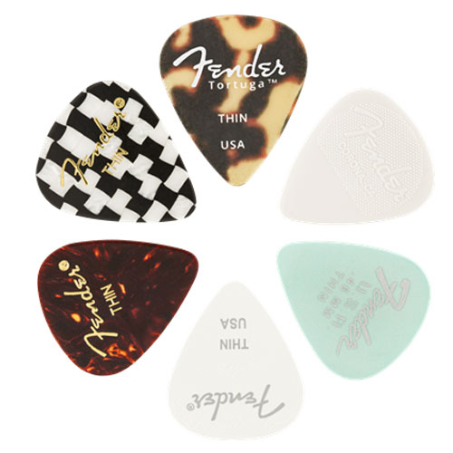 FENDER Thin Material Medley Picks, 351 Shape - 6 Pack
