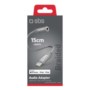 SBS Lightning male to female jack adapter – 15cm
